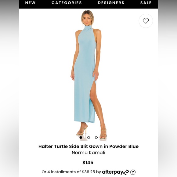 Worn once Norma Kamali size S blue dress - Picture 2 of 4